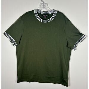 NWT Michael Kors Men Sz L Green Short Sleeve Shirt Logo Trim & Embroidered Logo